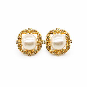 UM Jewelry 925 Sliver Moonlit Treasure Freshwater Pearl and Zircon Earrings For Unisex Anniversary Daily Gift - Product Image 1