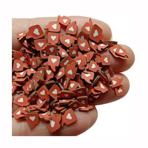Pièce décorative Cœur d'amour pour la <span class=keywords><strong>Saint</strong></span>-<span class=keywords><strong>Valentin</strong></span>, en argile polymère, avec paillettes, fournitures pour slime, artisanat Kawaii, thème dessert - Product Image 4