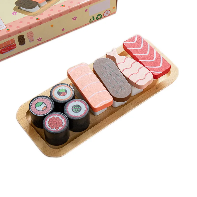 Sushi Toys Wooden Food Set Rollenspiel Food Set Küchenzubehör 