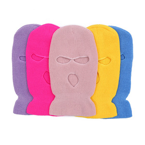 <span class=keywords><strong>Passamontagna</strong></span> Personalizzato a Maglia con 3 Fori, Antivento per Moto, Cappello Invernale, Maschera da Sci per Uomini e Donne - Product Image 3