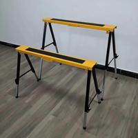 Lot de 2 échasses de travail pliables et peu encombrantes, support de table d'atelier portable en métal avec poignée pour le travail du bois et la construction