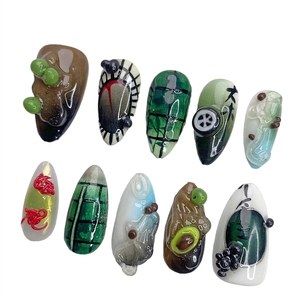 Uñas postizas personalizadas hechas a mano, 10 unidades, diseño 3D de araña de acrílico, estilo Halloween, almendradas, de cobertura completa, cuadradas, de alta calidad, tipo stiletto. - Product Image 3