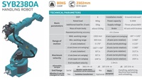 Bras robotisé industriel robuste Sooyee SYB2380A à 6 axes, charge utile de 80 kg, portée de 2302 mm, manipulateur robotique pour la palettisation et la manutention