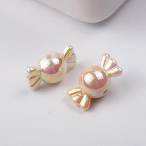 Venta al por mayor de Color caramelo galvanoplastia DIY pulsera accesorios cuentas perforadas arco acrílico plástico y cuentas Lucite - Product Image 2