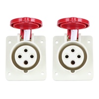 Prise industrielle inclinée à montage sur panneau ZNG-414, 4 broches, 380V, 16A, prise industrielle dissimulée inclinée