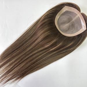 ท็อปเปอร์ผมแท้แบบบาลายาจ 4*5 6*6 ฐานโมโน สำหรับผู้หญิงผมบาง ติดด้วยมือ พร้อมระบบ PU สำหรับปิดผมบาง - Product Image 4