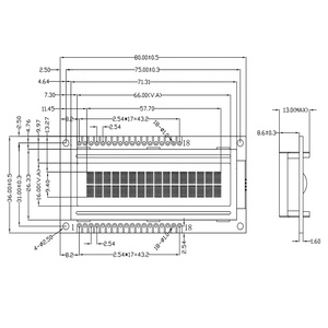 18 Pin nhân vật LCD Bảng điều chỉnh 8 bit song song 16*<span class=keywords><strong>2</strong></span> Màu Vàng-Xanh đơn sắc LCD hiển thị - Product Image 6