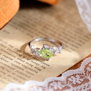 Bague ajustable en argent sterling 925 avec améthyste ovale 5*7mm et feuille d'olivier, pierre naturelle, bijoux pour femme, ne ternit pas - Product Image 3