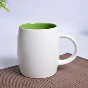 Özel logo reklam hediye kahve fincanı yaratıcı davul şeklinde kupa beyaz seramik bira kupası