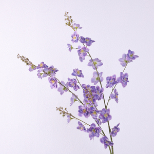 Vente en gros bon marché de fleurs artificielles en latex de <span class=keywords><strong>delphinium</strong></span> plantes de fausses fleurs d'alouette de mariage - Product Image 3