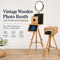 Machine Photobooth Instantanée Rétro en Bois pour Événements et Mariages, Équipement et Accessoires de Mariage en Extérieur, Boîte Photo pour les États-Unis