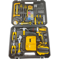 Boîte à outils portable et pratique, ensemble d'outils de quincaillerie pour la maison, pour l'électricité, la menuiserie, l'entretien, emballage personnalisé OEM en coffret rigide