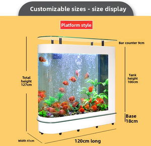 <span class=keywords><strong>Aquarium</strong></span> en verre transparent sur mesure, grand cube, <span class=keywords><strong>aquarium</strong></span> pour poissons, <span class=keywords><strong>aquarium</strong></span> en verre avec façade bombée - Product Image 5