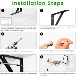 Ensemble <span class=keywords><strong>de</strong></span> 4 étagères d'angle au design moderne, étagères murales flottantes pour l'organisation et le rangement - Product Image 6