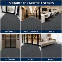 Tapis d'entrée moderne en polyester côtelé à rayures personnalisées, fabriqué à la machine, avec support en PVC pour la cuisine