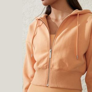 Top Corto Deportivo de Algodón para Gimnasio, Sudadera Deportiva, Sudadera Corta Personalizada con Cremallera para Mujer - Product Image 5