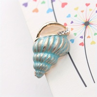 Broche vintage simple en strass, motif créature marine conque, accessoires pour femmes