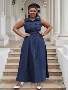 Abito in Denim taglie forti africano 2025 da <span class=keywords><strong>donna</strong></span> abito in Denim largo alla moda <span class=keywords><strong>Jeans</strong></span> abito o <span class=keywords><strong>donna</strong></span> - Product Image 1