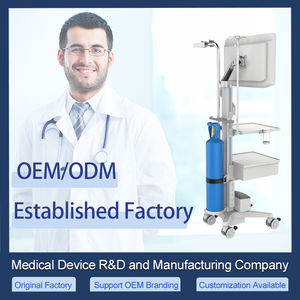 Moderne metalen mobiele medische endoscopiewagen met verstelbare monitorstandaard en vergrendelbare wielen - ziekenhuis patiëntenwagen - Product Image 3