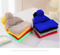 Bonnet unisexe chaud d'hiver avec pompon, en acrylique, à revers, pour le ski, le snowboard, les activités de plein air et le quotidien