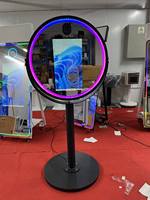 Photomaton miroir 21,5 pouces avec appareil photo et imprimante pour DSLR, compatible avec les smartphones, les iPad, les appareils photo reflex, comprend un logiciel
