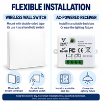 Interrupteur sans fil auto-alimenté avec récepteur RF, sans batterie, télécommande à bascule simple pour l'éclairage domestique