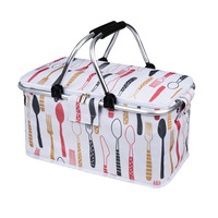 Panier de pique-nique pliable multifonctionnel, sac à lunch imperméable à double usage pour la maison, sac isotherme en tissu Oxford pour le camping en plein air