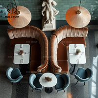 Moderne Halbkreis-Marmor-Restaurantbank Sitzgruppe Sofa Stuhl Möbelset Hochdichter Schaumstoff Umweltfreundlich Langlebig für