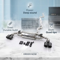 Système d'échappement ING haute performance en acier inoxydable avec soupapes pour BMW 320i/330i G20, silencieux arrière avec télécommande et embouts quadruples