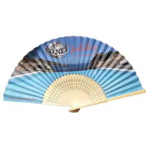 Giá Rẻ Khuyến Mãi Tùy Chỉnh In Logo Cá Nhân Ủng Hộ Đám Cưới Quà Tặng Giấy Tre Folding Hand Fan