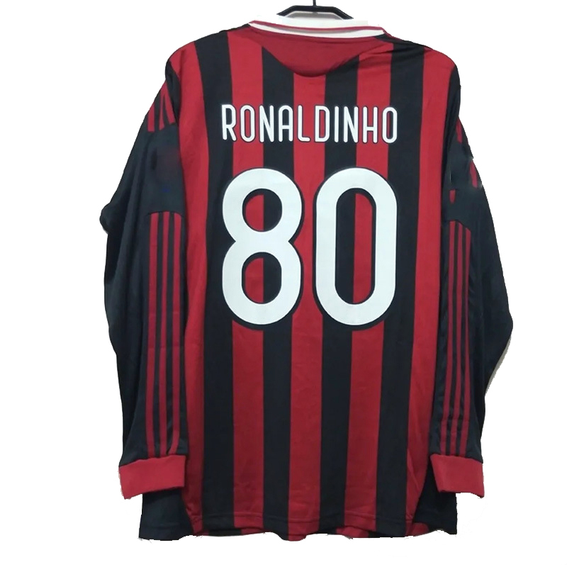 Короткие рукава ретро 0910 Милан Домашняя Джерси Ronaldinho дышащая Европейская Клубная форма для соревнований