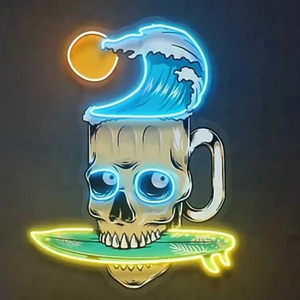 Letrero de Neón Personalizado <span class=keywords><strong>con</strong></span> Diseño de Calavera de Helado de Alta Calidad, Gráficos Impresos <span class=keywords><strong>con</strong></span> UV - Product Image 3