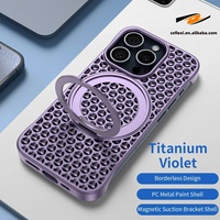 Étuis de téléphone magnétiques minces légers en nid d'abeille respirants pour iPhone 15 ProMax 15 Pro nouvelle coque de support de conception