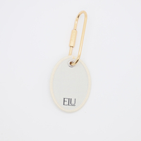 Porte-clés rond en tissu brodé avec logo personnalisé souvenir avec pendentif en laiton cadeau promotionnel