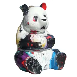 Statue de Panda en résine, dessin animé, taille de vie, décoration de jardin, nouveau Design, 1 pièce