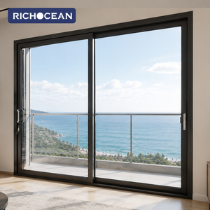 Puertas Corredizas de Aluminio con Doble Vidrio Templado Personalizadas RICHOCEAN, Resistentes <span class=keywords><strong>a</strong></span> Impactos de Huracanes, para Patios de Casas - Product Image 1