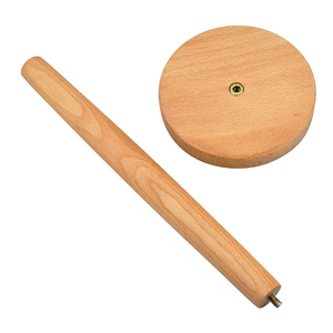 מטבח עץ נייר מגבת Stand עם אנטי להחליק Pad עגול רקמות נייר רול בעל למטבח - Product Image 2