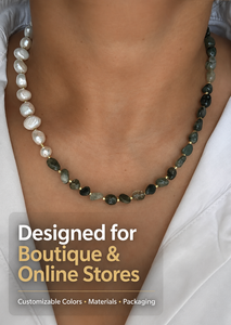 Collana Girocollo Personalizzata con Perle Barocche d'Acqua Dolce in Acciaio Inossidabile Placcato Oro e Pietre Naturali, Basso MOQ, per Brand di Boutique - Product Image 4