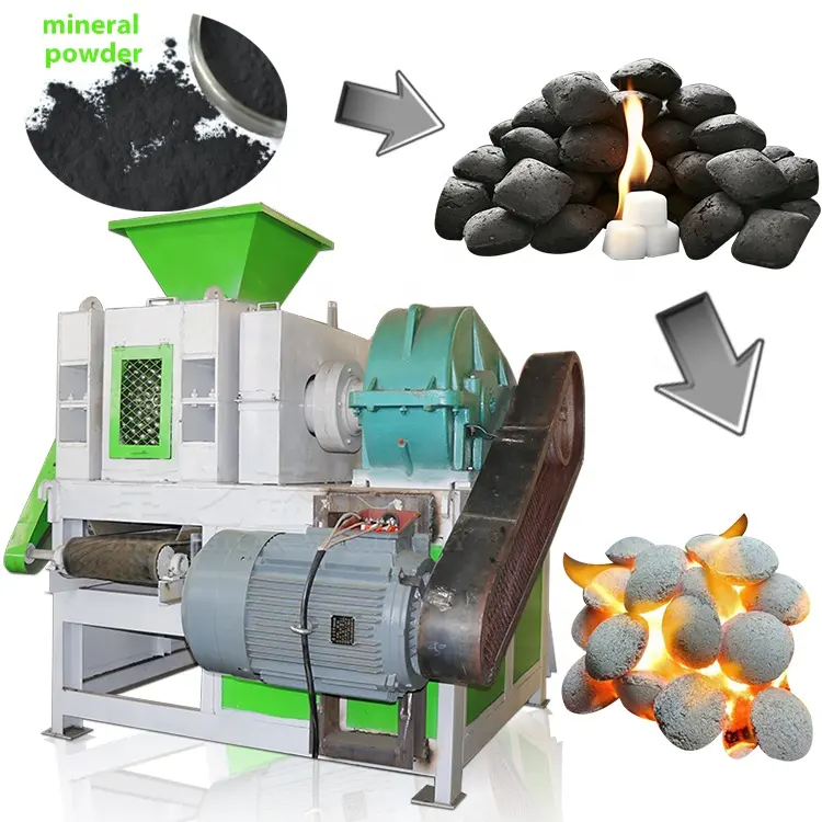 Briquetas de carbón de doble rodillo diésel de alta calidad con 20 años de experiencia/máquina de fabricación de prensa para uso doméstico