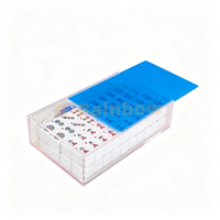 Boîte de présentation de tuiles de mahjong en acrylique transparente, boîte de présentation de tuiles de mahjong en acrylique robuste et luxueuse avec logo imprimé
