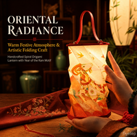 Lanterne en papier pliable à motif de mouton pour le Festival du Printemps, lampe lumineuse portative pour les fournitures de fête et de vacances