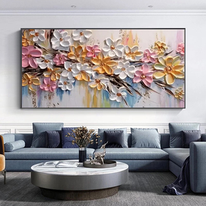 Mintura Vẽ Tay Vải Sơn Dầu Quy Mô Lớn Kết Cấu Trừu Tượng Dao Hoa Nghệ Thuật Hiện Đại Trang Trí Tường Nghệ Thuật Cho Trang Trí Nội Thất Khách Sạn - Product Image 5