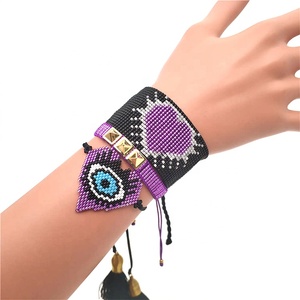 MI-S190095 Moyamiya <span class=keywords><strong>mal</strong></span> de ojo corazón amor borla pulseras Pulsera Bibliek conjunto Miyuki conjunto Pulsera - Product Image 1