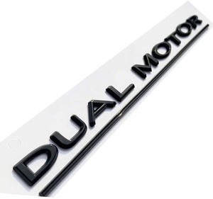 Çift motorlu Logo Tesla modeli 3/S/X/Y 3D yüksek performanslı arka bagaj amblemi etiket rozeti çıkartmaları - Product Image 1
