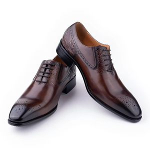 Men's Luxury Oxford Dress Shoes New Style Handmade Genuine Leather Upper Breathable Lace-Up Factory Wholesale Price Walking - Product Image 2