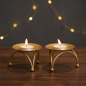 New Stylish Handcrafted <b>Iron</b> Candlestick Holder Golden Polished Durable <b>Lightweight</b> Design Christmas Home Decor - Product Image 6