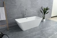 Baignoire autoportante moderne de luxe en acrylique blanc Surface solide Ovale Intérieur/Extérieur Adultes Trempage Rectangle Egouttoir Appartement