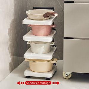 Organizzatori Regolabili per <span class=keywords><strong>Pentole</strong></span> e Padelle in PP e Acciaio Inox, Porta <span class=keywords><strong>Pentole</strong></span> Sotto il Mobile, <span class=keywords><strong>Organizzatore</strong></span> da Cucina - Product Image 5