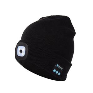 Nouvel arrivage Haut-parleur Bluetooth rechargeable unisexe Lampe <span class=keywords><strong>frontale</strong></span> sans fil Chapeau Led Logo personnalisé Lampe <span class=keywords><strong>frontale</strong></span> Beanie pour la course de nuit - Product Image 1