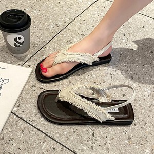 Sandalias Romanas Planas con Borlas y Punta Descubierta, Estilo Retro Coreano para Mujer, Novedades de Verano, Sandalias Cómodas e Informales para Exteriores - Product Image 3